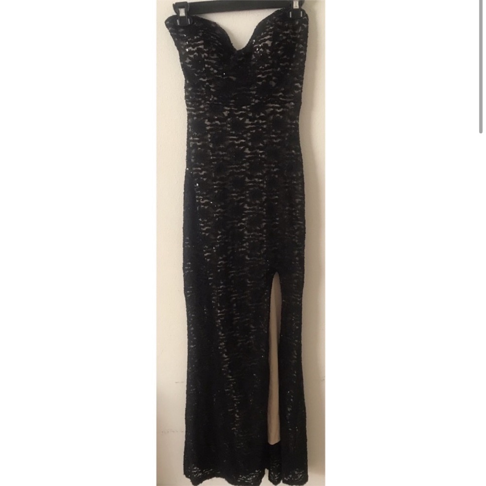 Formal Prom Laced Black Dress